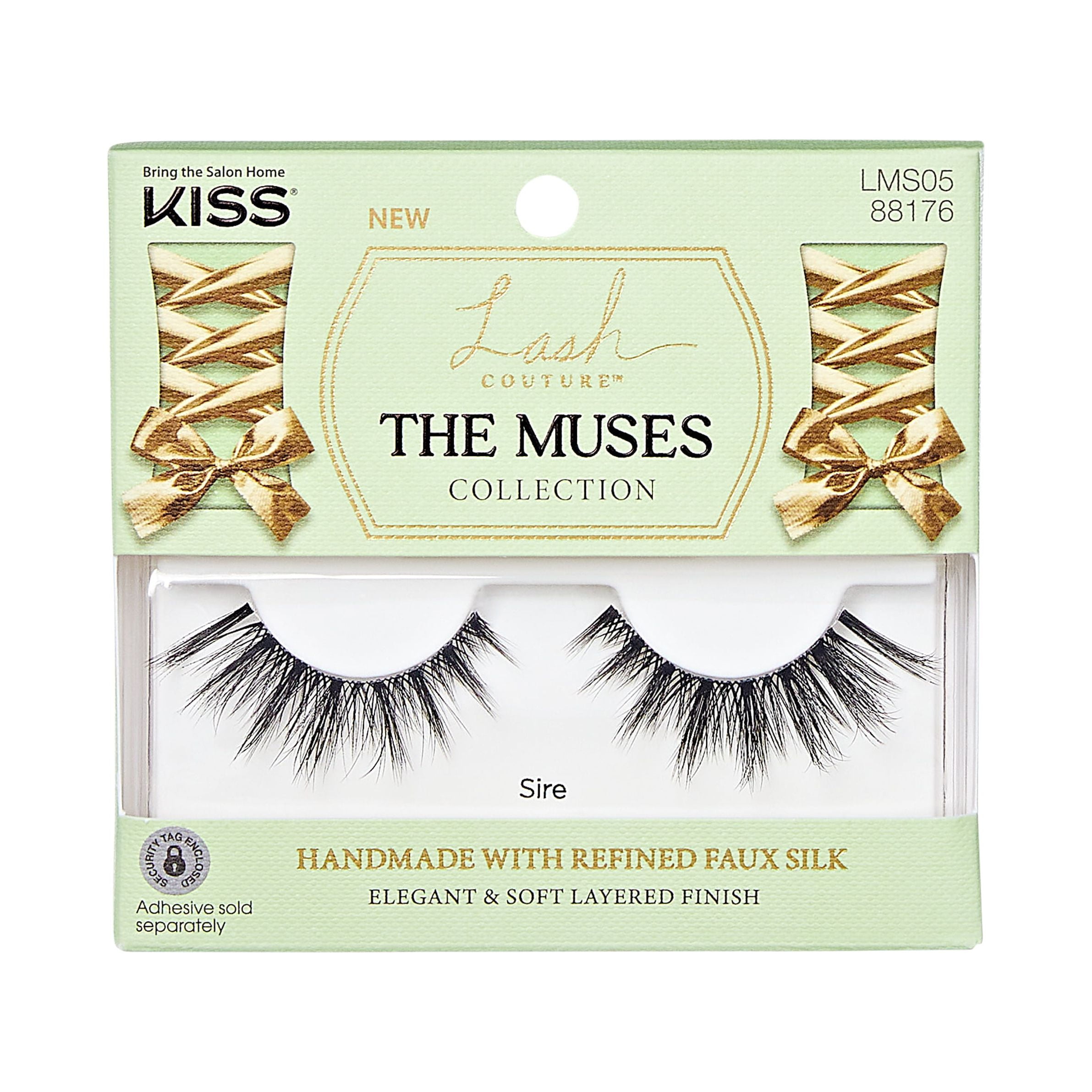 KISS USA Lash Couture the Muses Collection False Eyelashes, Style 'Sire', Black, 1 Pair