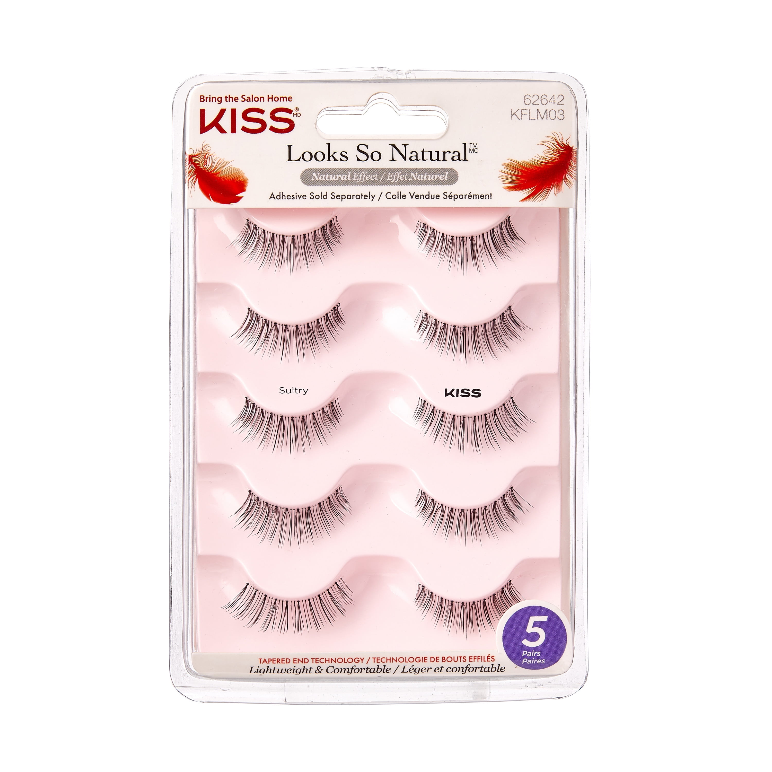 KISS USA Looks so Natural Multipack Lashes - Sultry False Eyelashes, 5 count