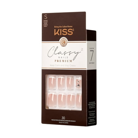 KISS USA Premium Classy Fake Nails, Sequins, 30 Count