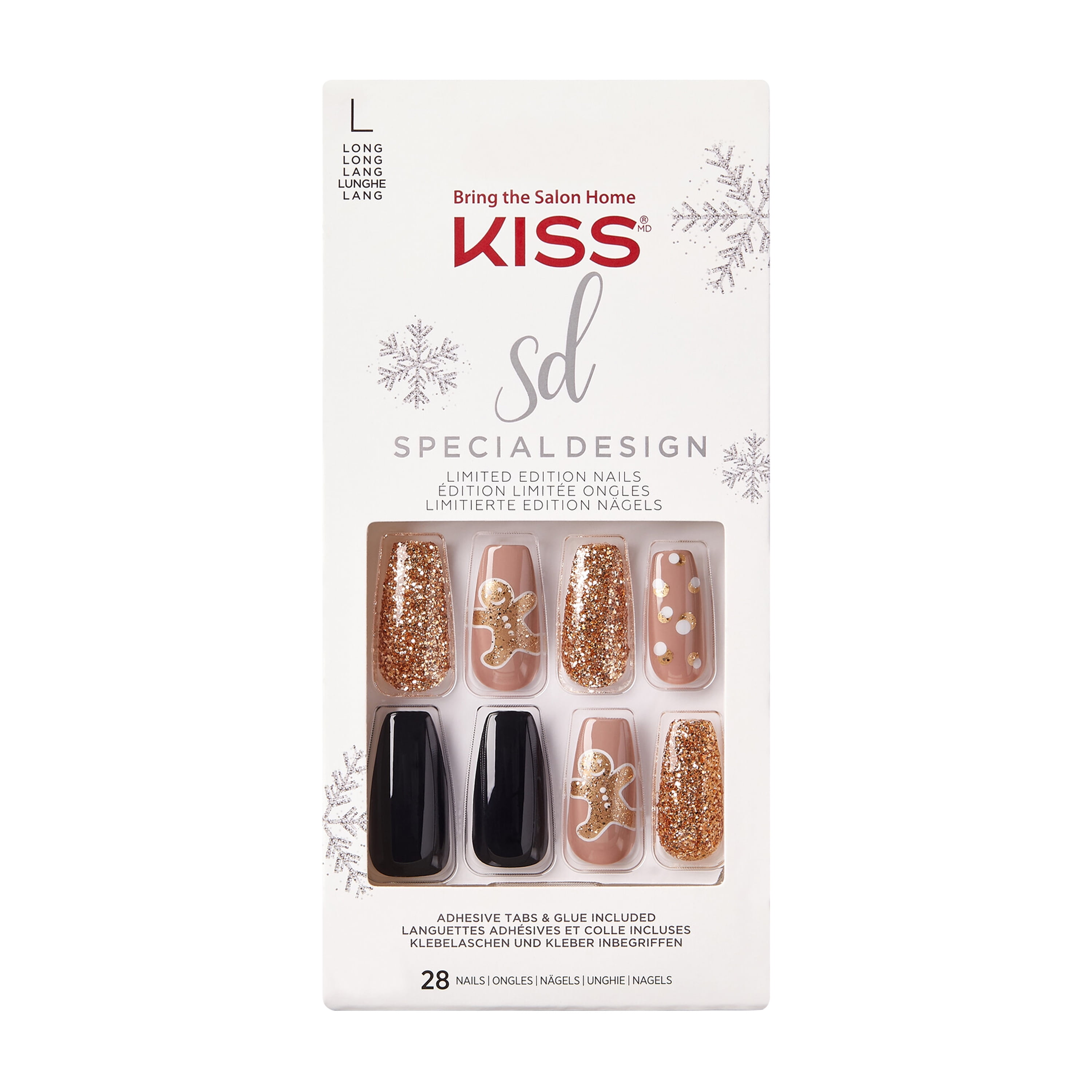 KISS USA Special Design Holiday Limited Edition Fake Nails, Snow Balls, 28  Count - Walmart.com