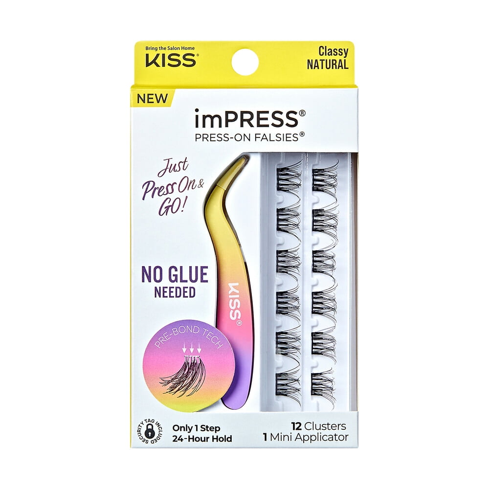 KISS USA imPRESS PressOn Falsies Eyelash Clusters Minipack, Natural