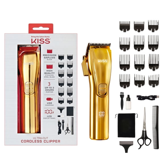 KISS Ultra Clean Cut Precision Blade Hair Clipper, 19 Pcs. Unisex