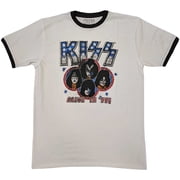KISS Unisex Ringer T-Shirt Alive in '77 Large