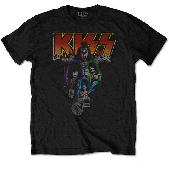 KISS Unisex T-Shirt Neon Band (Small)
