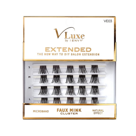 VLuxe Extended False Eyelashes Faux Mink Featherlight Reusable Artificial Eyelashes Multipack Lash Clusters