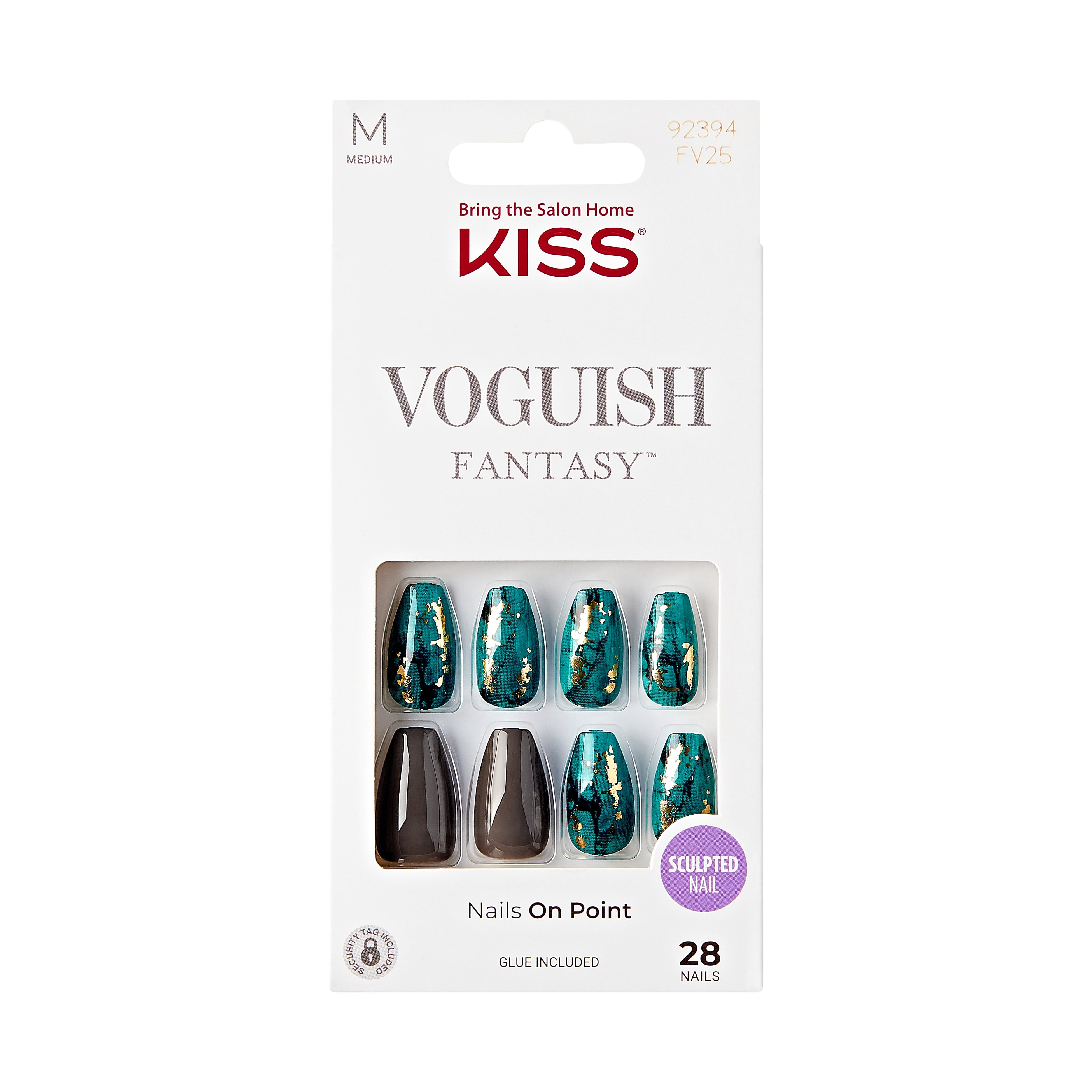 KISS Voguish Fantasy 'Daylight' Medium Coffin Fake Nails, 28 Pieces