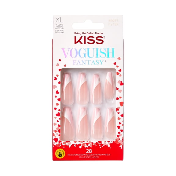 KISS Voguish Fantasy Fake Nails, Galentines, 28 Count