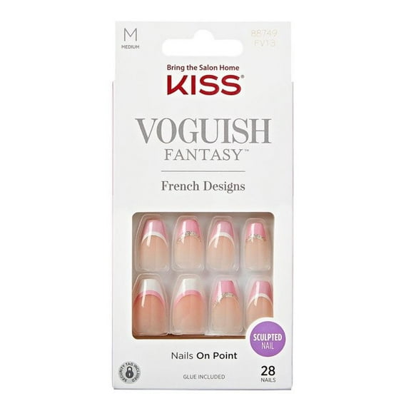 KISS Voguish Fantasy French Designs Nails On Point 28 Nails 88749