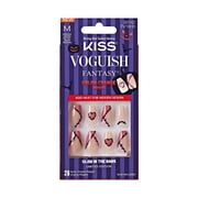 KISS Voguish Fantasy Glow in the Dark & Color Change Effect, Press On Nails, Acrobats, Pink, Medium Coffin, 28 Count