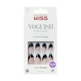 thumbnail image 1 of KISS Voguish Fantasy Medium Almond Fake Nails, Glossy Dark Black, 'Magnifique', 28 Ct., 1 of 8