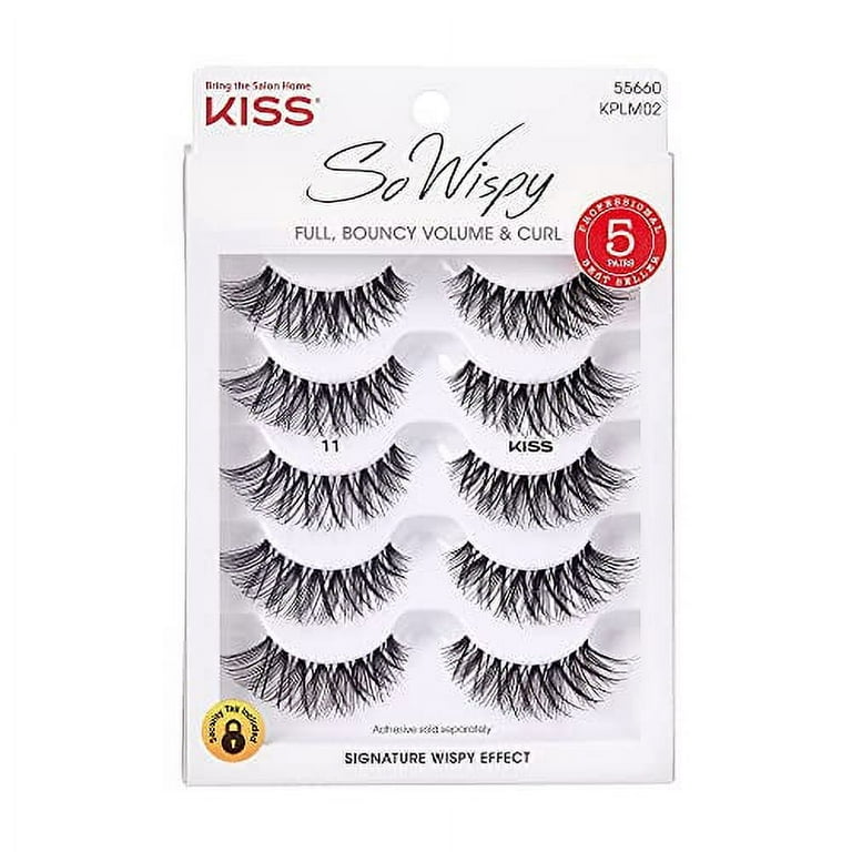 KISS So Wispy False Eyelashes Multipack #11, Full Bouncy