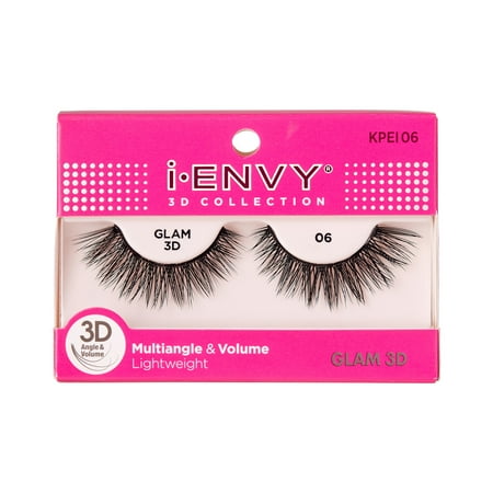 KISS i-ENVY 3D Collection Glam False Eyelashes, Style 06, Full Flared