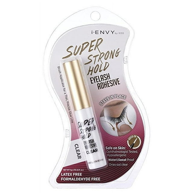 KISS i Envy Eyelash Adhesive, Super Strong Hold, Clear, Latex Free