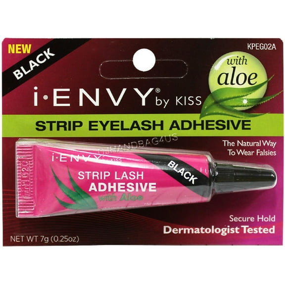 KISS iEnvy Strip Eyelash Adhesive with Aloe, Black 0.25 oz