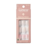 IMPRESS Bare But Better Press On Nails, Effortless Finish, Beige, Short Squoval, 30 Count