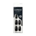 thumbnail image 1 of KISS imPRESS Color Medium Coffin Press-On Nails, ‘All Black’, 30 Count, 1 of 6
