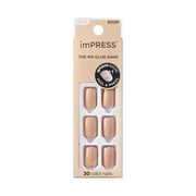 IMPRESS Color Press On Nails, 'Latte', Purple, Medium Squoval, 30 Count