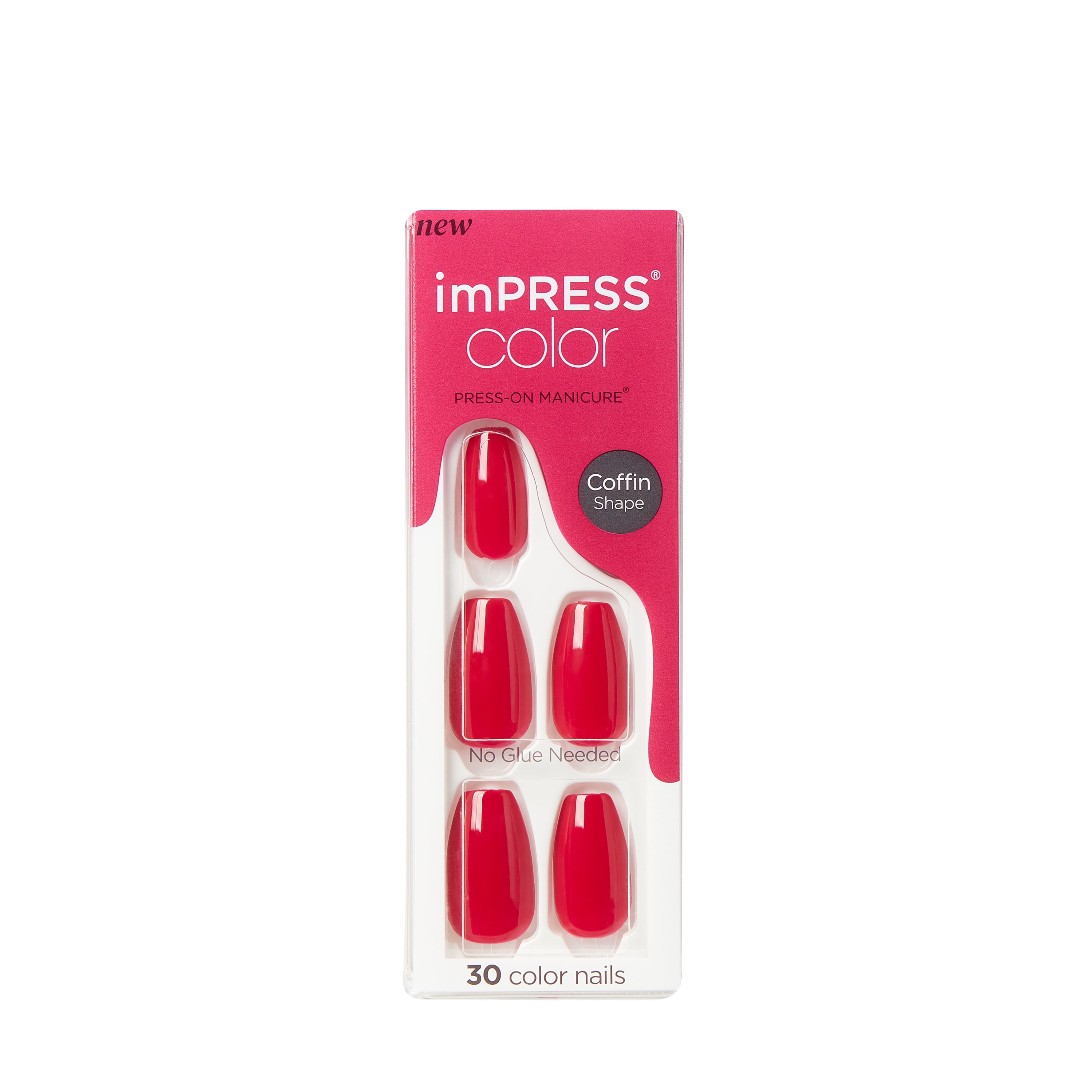 KISS imPRESS Color Press-On Nails, 'Very Berry', 30 Count - Walmart.com