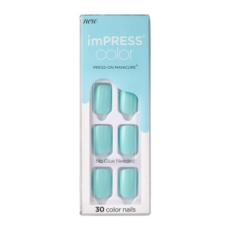 KISS imPRESS Color Press-on Manicure, Mint To Be, Short