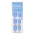 thumbnail image 1 of KISS imPRESS Color Press-on Nails Manicure, Baby Why so Blue, Short, Adult, 1 of 7