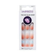 Kiss Impress Press On Nails ,  Soiree , Multicolor, Medium Coffin, 30 Count
