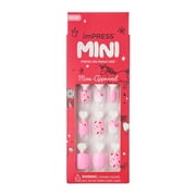 Impress Mini Press On Nails for Kids, No Glue Needed, 'Super Duper', Pink, Squoval, 20 Count