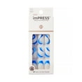thumbnail image 1 of KISS imPRESS Medium Coffin Gel Press-On Nails, Glossy Medium Blue, 30 Pieces, 1 of 5