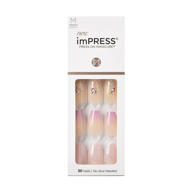 KISS imPRESS Medium Length Press-On Nails, May Flower, 30 Count - Walmart.com