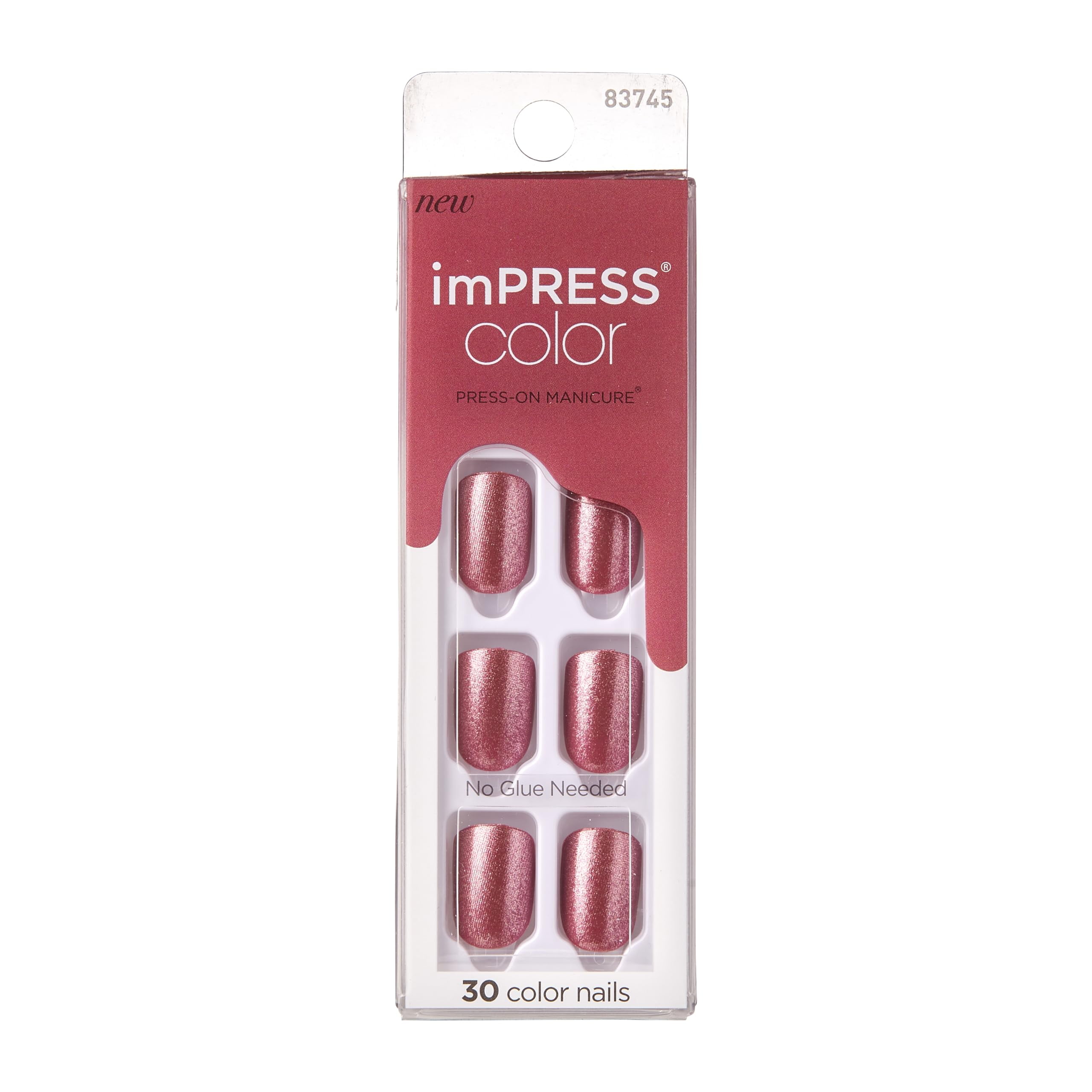 KISS imPRESS No Glue Mani Press On Nails, Color, 'Peanut Pink', Pink