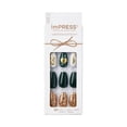 thumbnail image 1 of KISS imPRESS No Glue Needed Press On Nails, Design, Deck the Halls, Green, Medium Coffin, 30 Count, 1 of 5