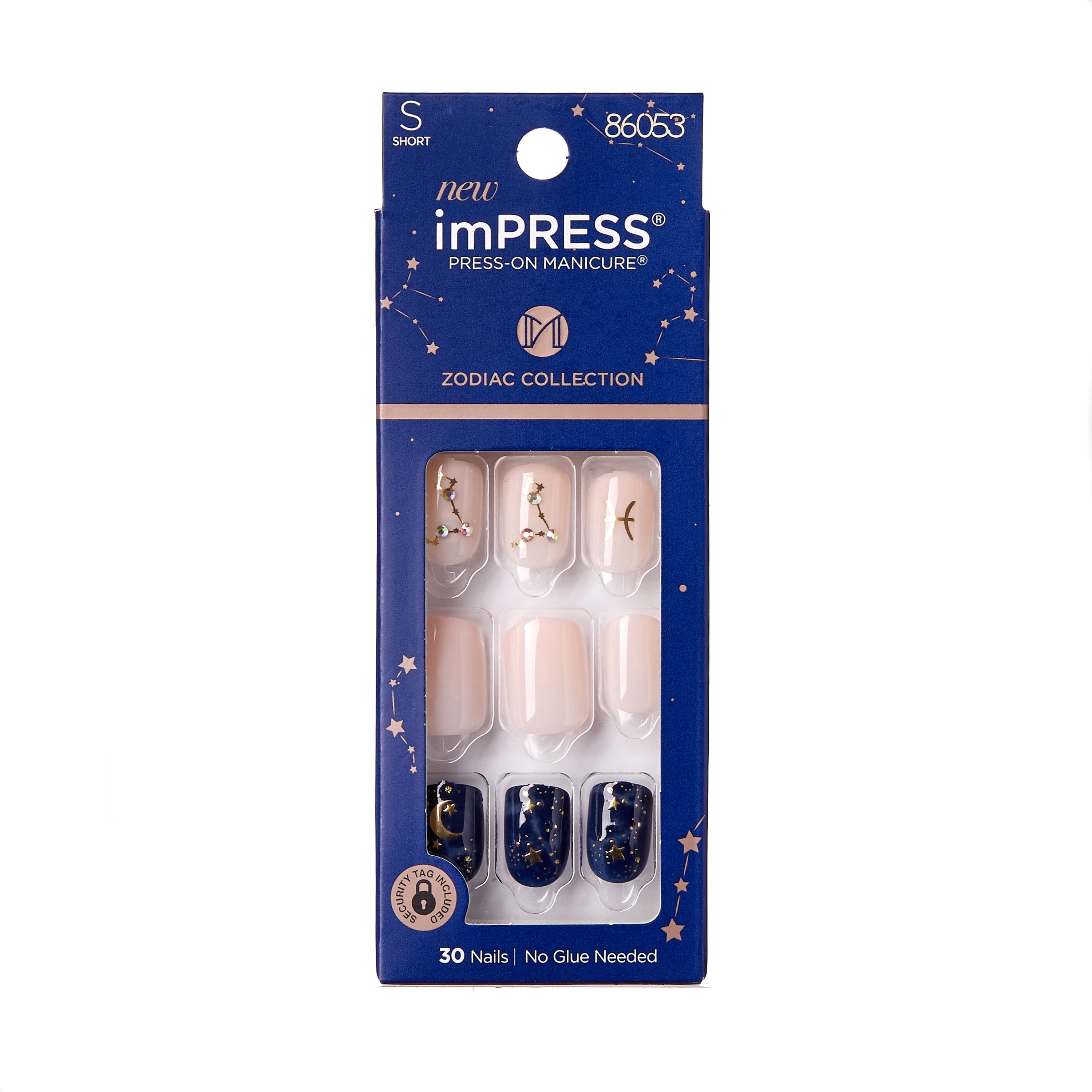 KISS imPRESS No Glue Needed Press On Nails, Design Zodiac, Pisces