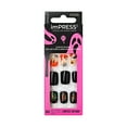 thumbnail image 1 of IMPRESS Design Press On Nails , Halloween, No Glue Needed, Black, Short Squoval Shape, 30 Count, 1 of 10