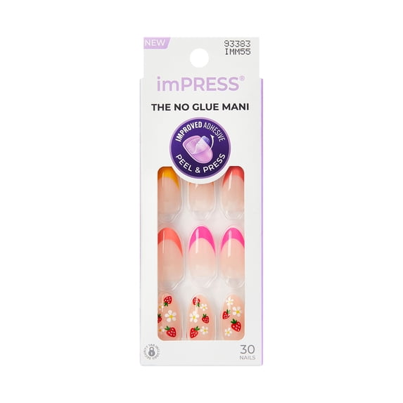 KISS imPRESS Press On Nails, Design, Utopian, Multicolor, Medium Almond, 30 Count