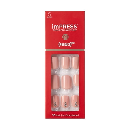 KISS imPRESS Press-On Nails, Red, 30 Count