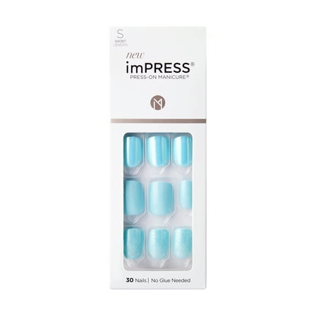 Kiss Impress Press-On Manicure Short Nails, Rain Check, 30 Ea