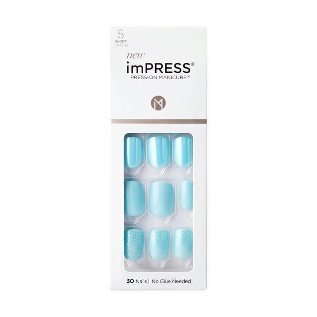 KISS imPRESS Press-on Manicure Fake Nails, ‘Rain Check’, 30 Count ...