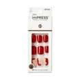 thumbnail image 1 of KISS imPRESS  Press on Nails, Adore You, Red, Short Squoval, 30 Count, 1 of 8