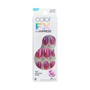 Kiss Impress Color FX Short Oval Press on Nails, Pink, 30 Pieces