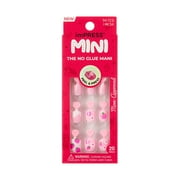 Impress Mini Press On Nails for Kids, ‘Berry Cute’, Pink, Squoval, 20 Count