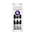 thumbnail image 1 of Impress Medium Press On Nails, 'Like A Star', Black, Medium Coffin, 30 Count, 1 of 12