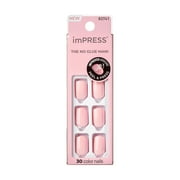 KISS imPRESS Color Press on Nails, Pick me Pink, Pink, Short Squoval, 30 Count