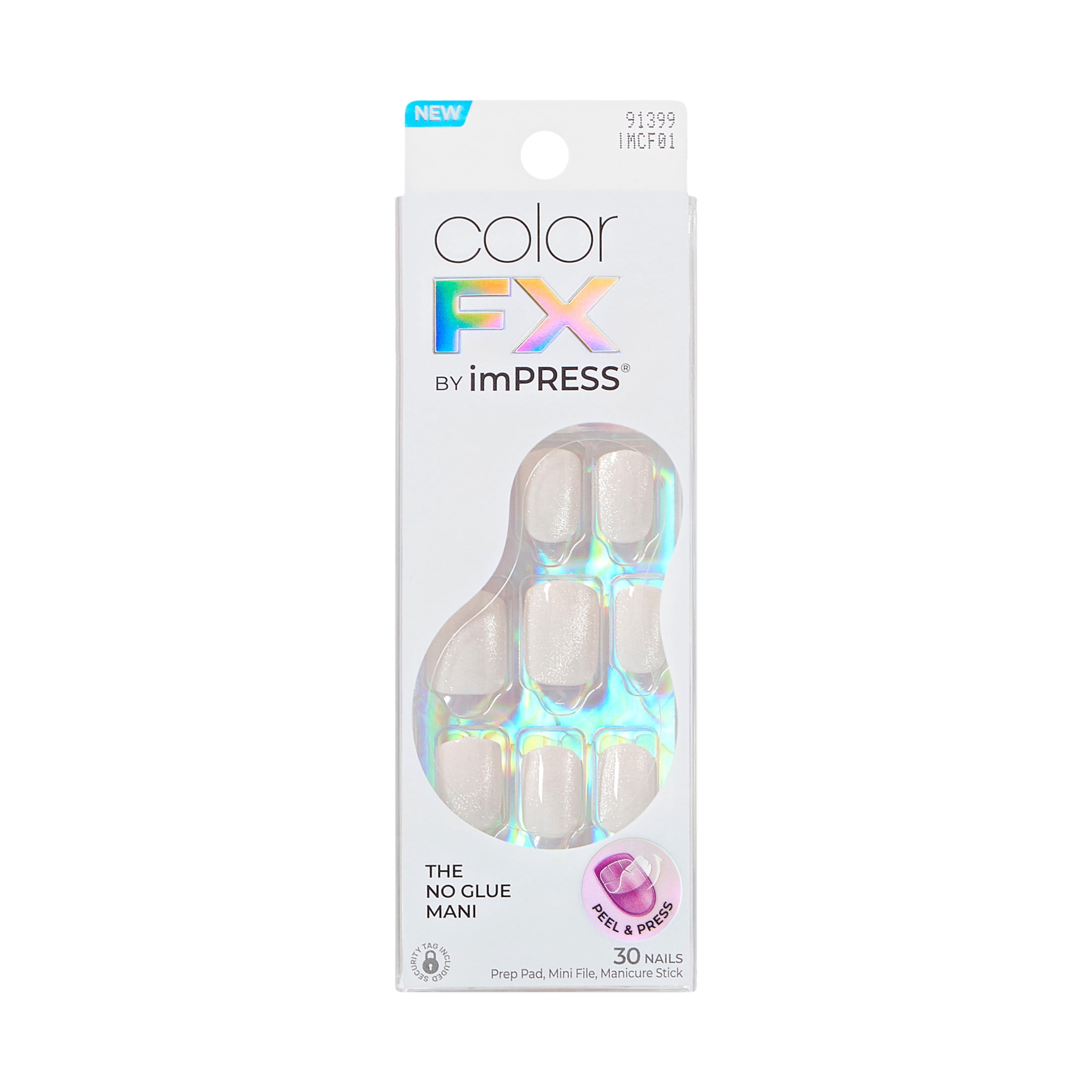 Kiss Impress ColorFX Short Squoval Press-On Nails, Pink, 30 Pieces