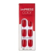 KISS imPRESS Color Press-on Manicure - Reddy or Not, Short