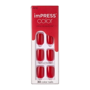 KISS imPRESS Color Press-on Manicure - Reddy or Not, Short
