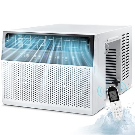 KISSAIR 12000 BTU ASHRAE 115V U Shaped Window Air Conditioner with Remote Control, 6 Modes & 3 Fan Modes, 24H Timers