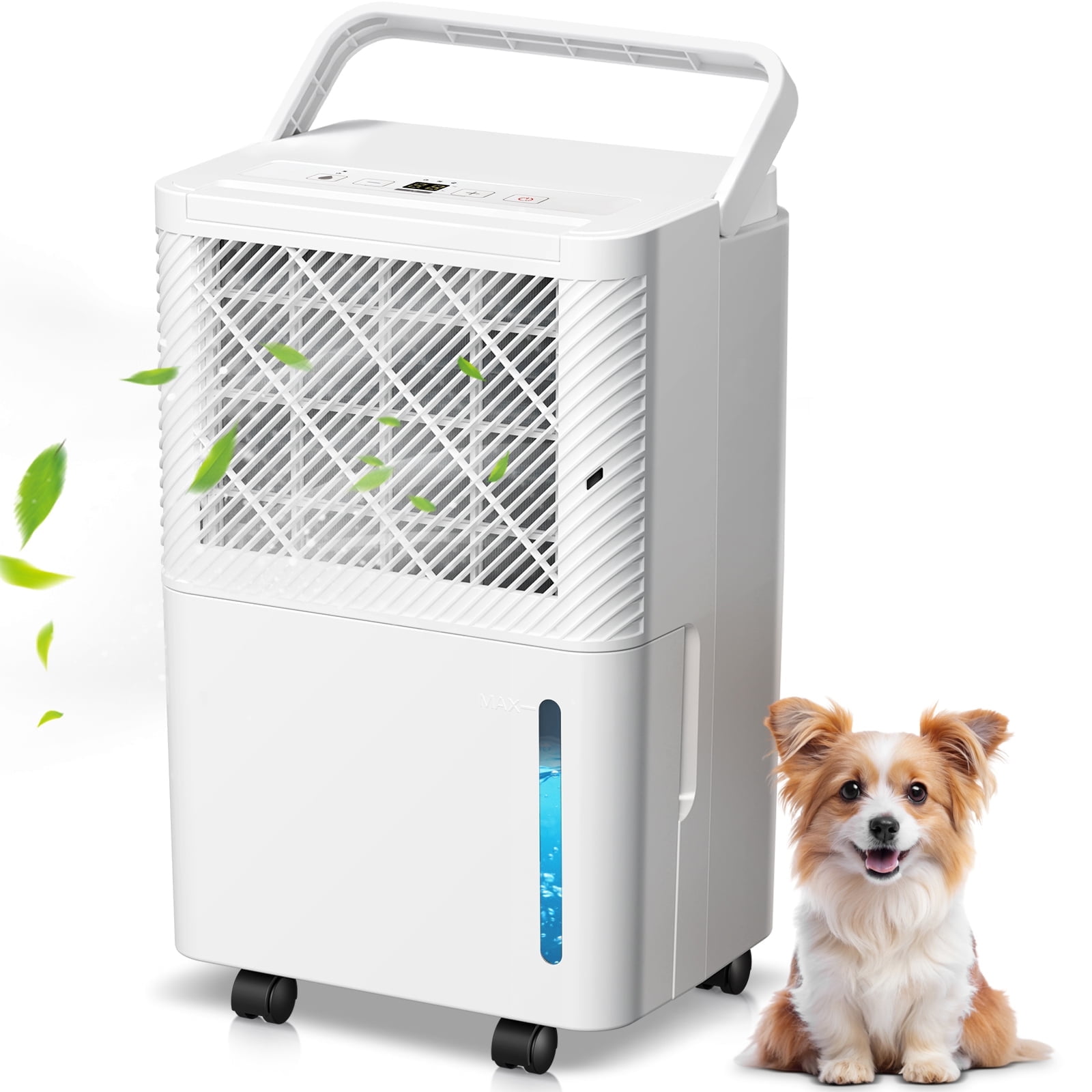 KISSAIR 8 Pint (DOE) Dehumidifier, Max 1000 Sq.ft Coverage Area with Auto Defrost & Drain, 24H Timer, 0.55 gal Water Tank for Basement/Bathroom/Home