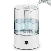 KISSAIR Cool Mist Humidifier for Room, 4L Top-Fill & 50H Runtime Ultrasonic Humidifier, 22dB Quiet Ultrasonic Humidifier for Home, Touch Control