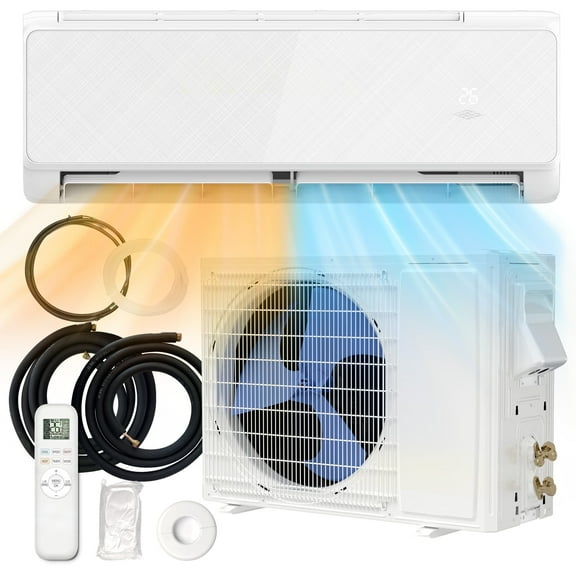KISSAIR 12000 BTU Split Air Conditioner & Heat, with Remove Control , 22 SEER2 Energy Efficient 115V ,Ductless Air Conditioner,for750 sq.ft