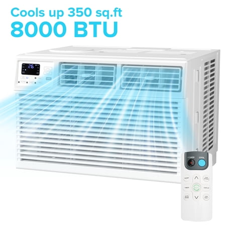 KISSAIR 8000 BTU Window Air Conditioner with remote control for Rooms AC Unit Air Conditioner, cools up to 350sq.ft
