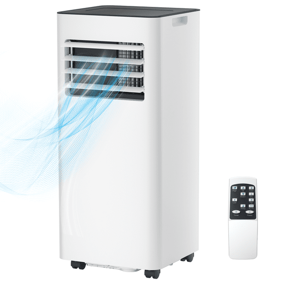 KISSAIR 8000 BTU Ashare Portable Air Conditioner, 4-in-1 AC Unit with Fan, Cool and Dehumidifier, Sleep Mode, Remote Control, for Rooms up to 350 Sq Ft